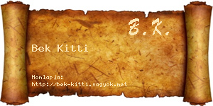 Bek Kitti névjegykártya